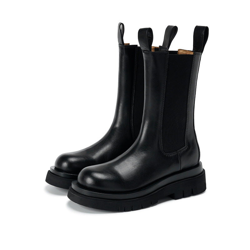 Bottes Martin en véritable cuir souple pour femmes, style britannique